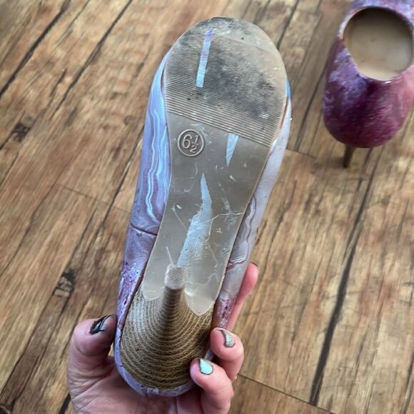 Size 6.5 Purple Blue White Mossimo Galaxy Hydro Dipped Stilettos - Picture 5 of 5